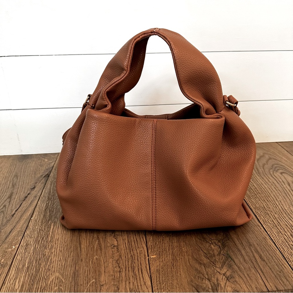 Leather drape handbag
